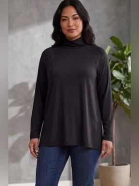 J Jill Luxe Supima Everyday turtleneck tunic size M petite